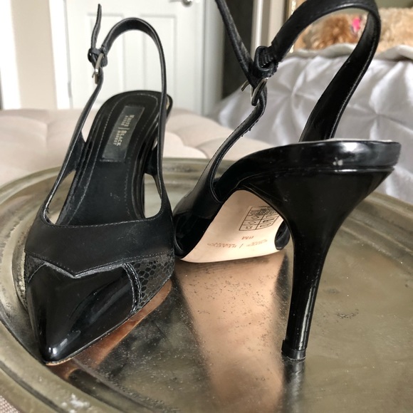 Black Slingback Mixed Media Shoes - Picture 4 of 5